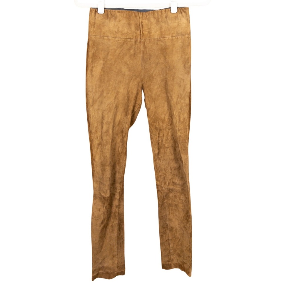 SPRWMN Los Angeles Suede High‎ Waisted Pull On Leggings Tobacco Brown Small